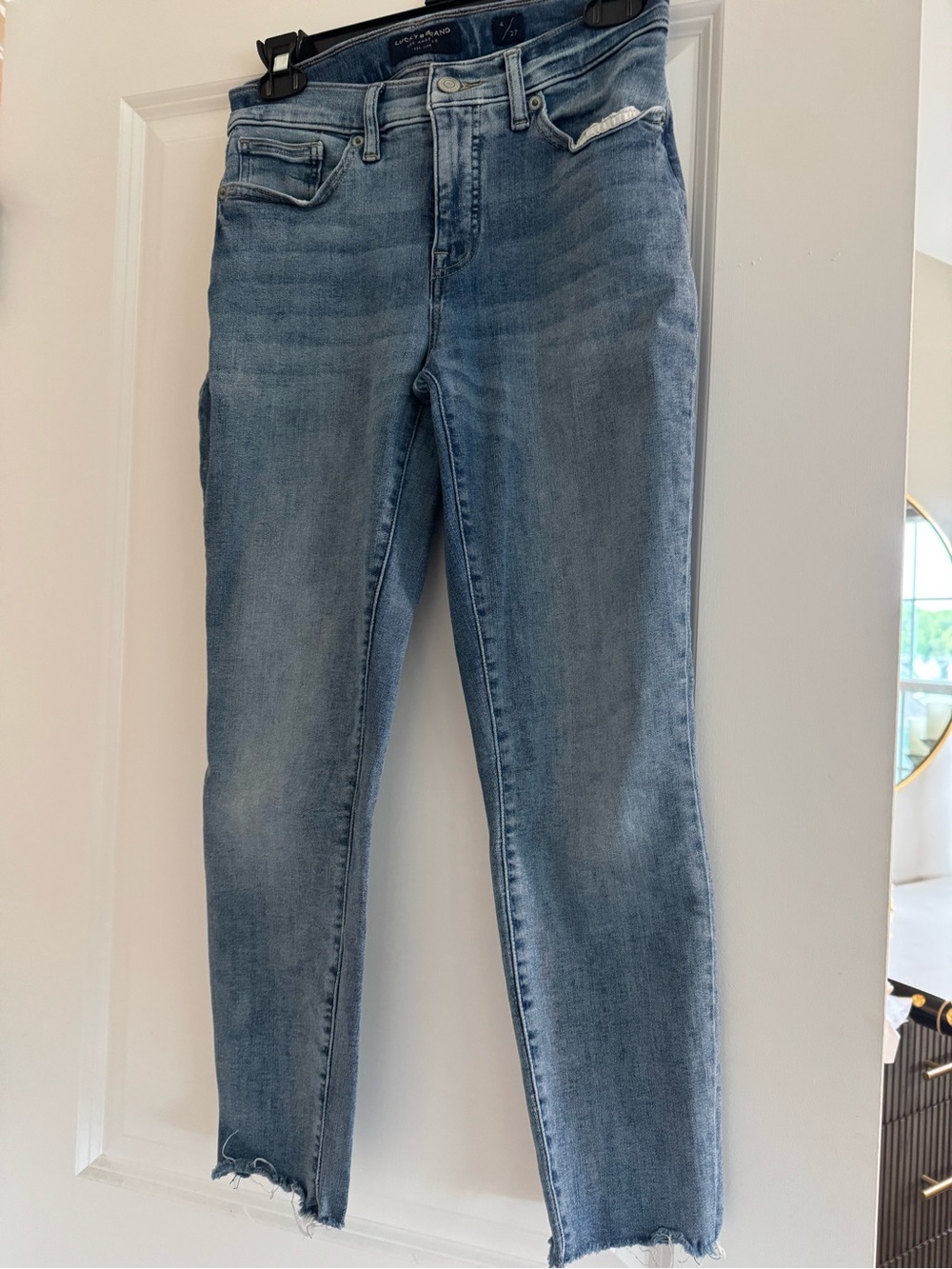 Lucky Brand Light Blue Skinny Jeans with Raw Hem